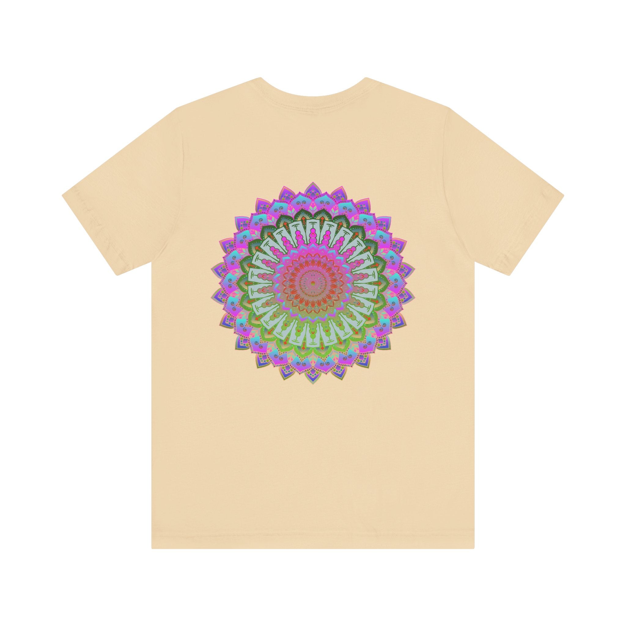 Vibrant Mandala Tee featuring intricate spiritual design promoting peace and harmony, perfect for yoga and meditation attire