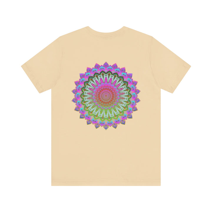 Vibrant Mandala Tee featuring intricate spiritual design promoting peace and harmony, perfect for yoga and meditation attire