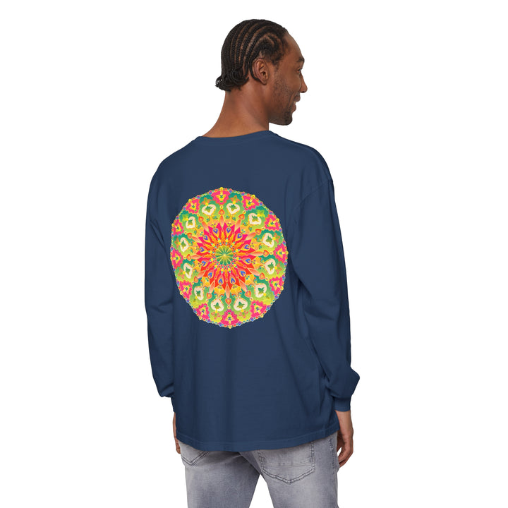 Detailed and stylish Intricate Mandala Long Sleeve T-Shirt - Vibrant Art with a vibrant and unique mandala design