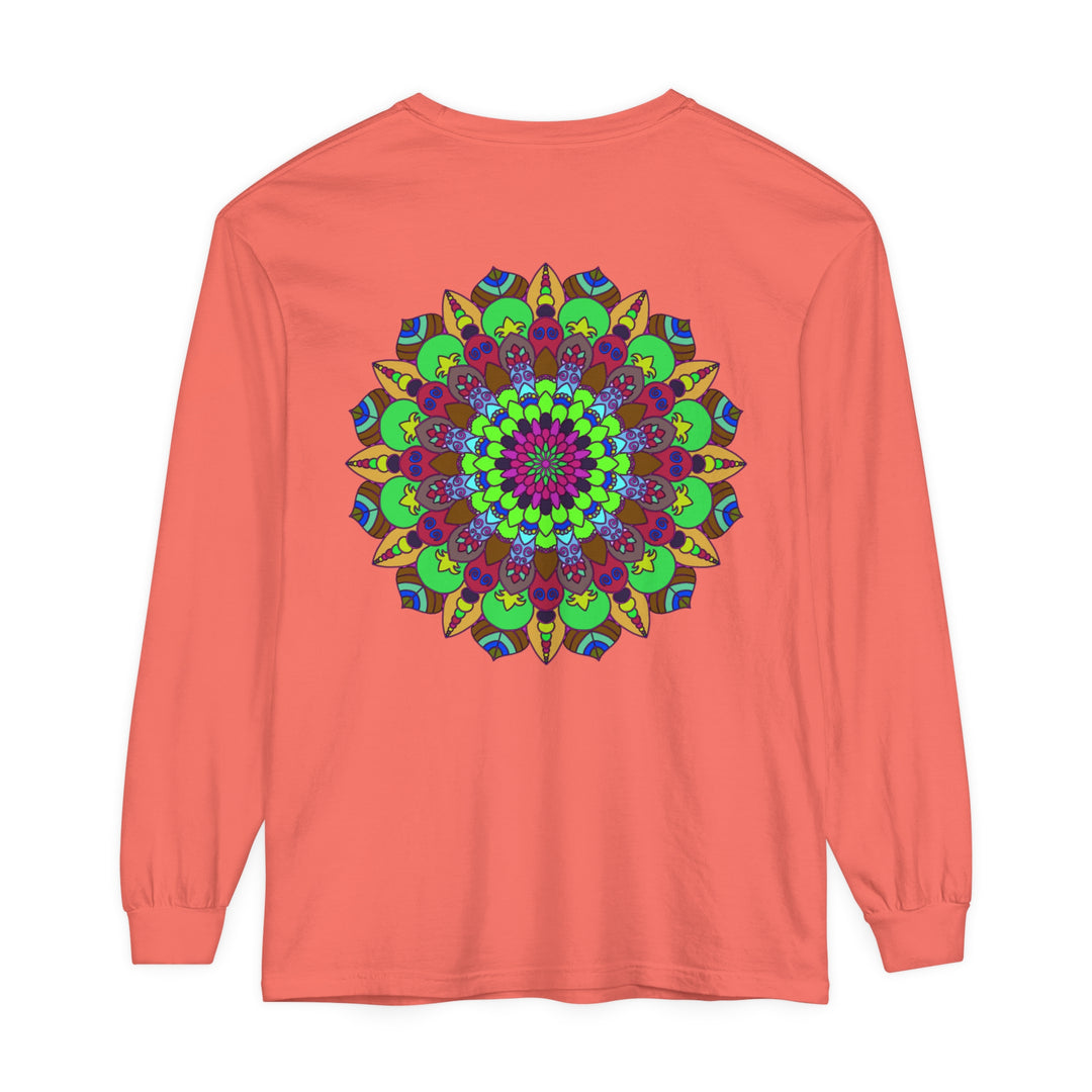 Colorful Mandala Unisex Long Sleeve T-Shirt designed for comfort and style