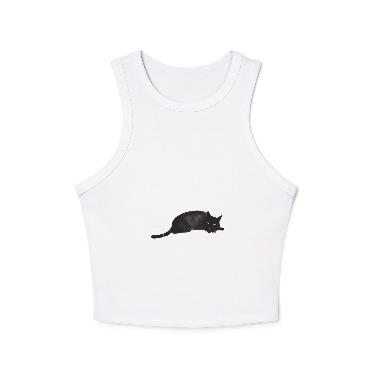 Black Cat Sleep Racerback Tank Top featuring a cute feline design