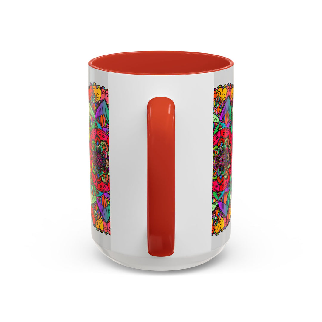 Beautiful and vibrant mandala art mug with intricate design