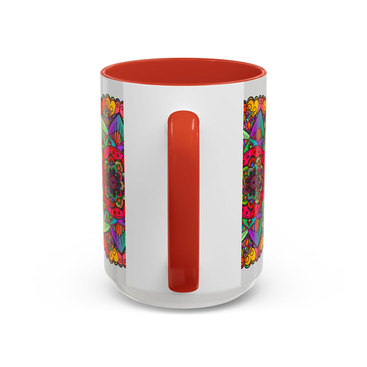 Beautiful and vibrant mandala art mug with intricate design