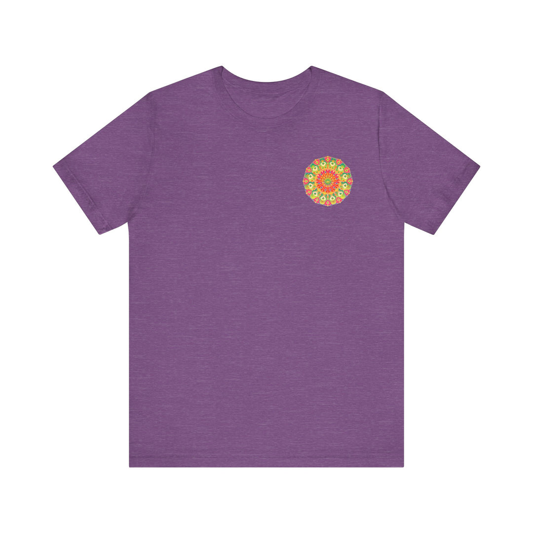 A beautiful and colorful mandala design t-shirt promoting spiritual peace and harmony