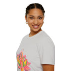 Lotus Mandala Unisex T-Shirt featuring a hand-drawn, unique design by Blululi