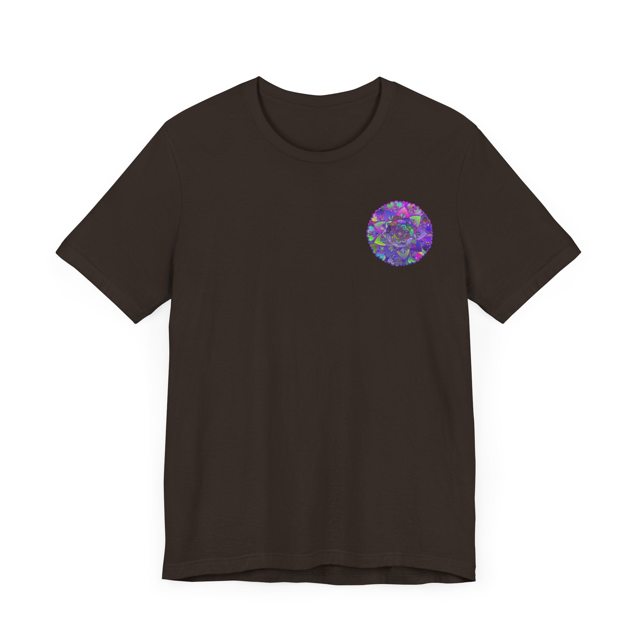 Vibrant Mandala Tee featuring intricate spiritual design for peace and harmony