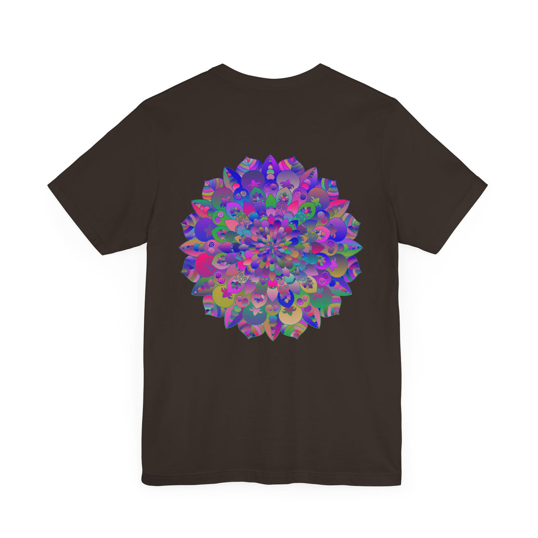 Vibrant Mandala Tee with intricate spiritual design promoting peace and harmony