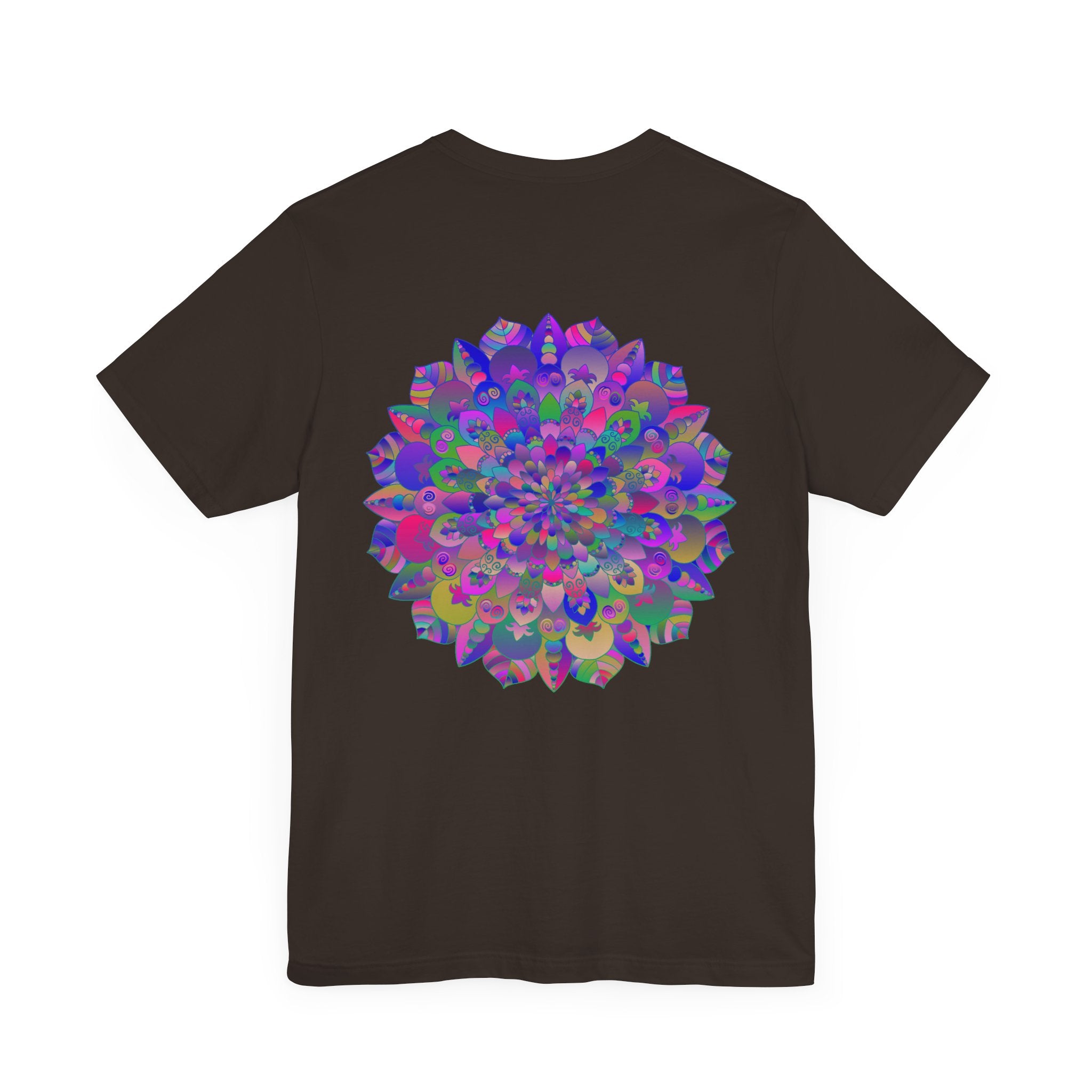 Vibrant Mandala Tee with intricate spiritual design promoting peace and harmony