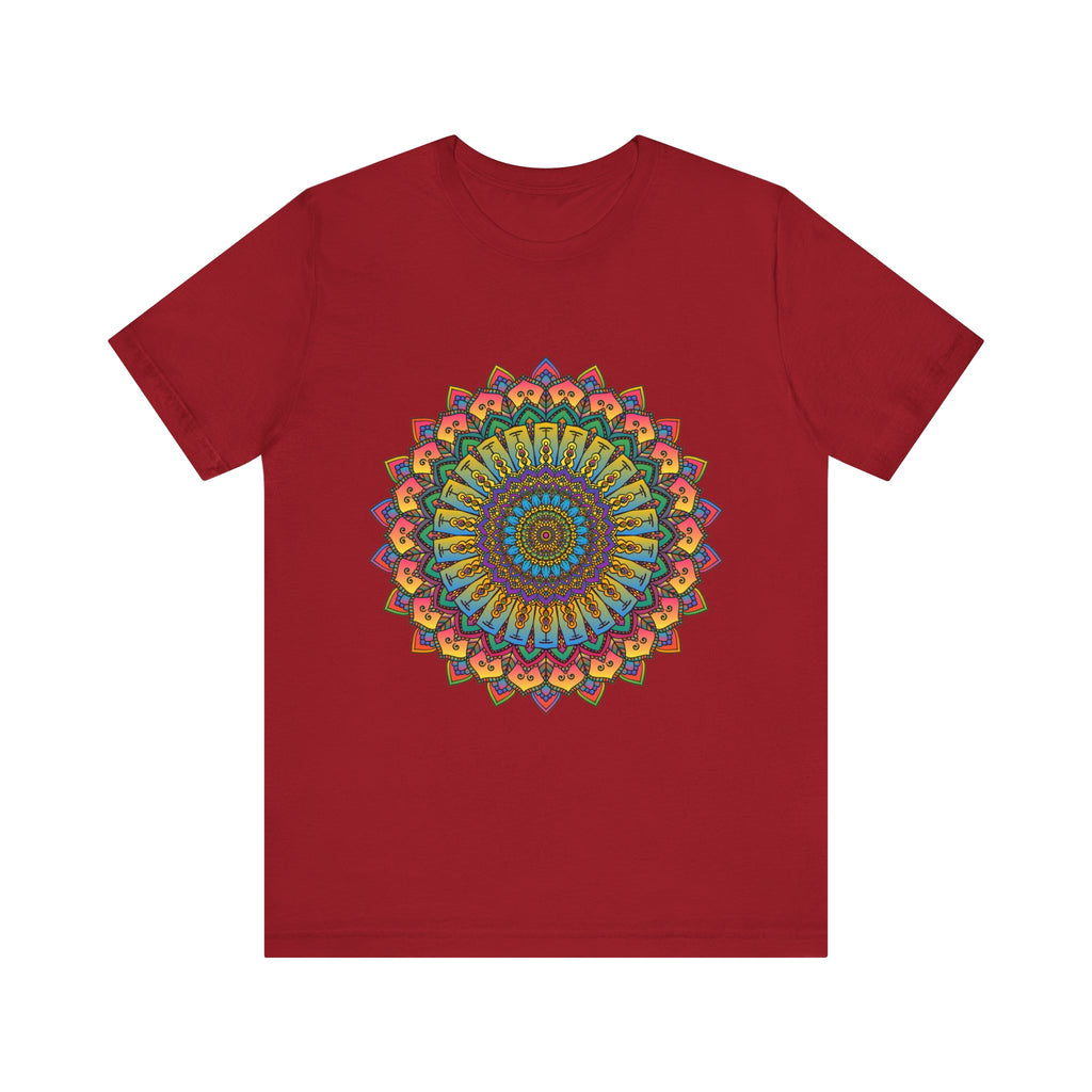 An intricate mandala meditation tee in vibrant colors for relaxation and mindfulness practice