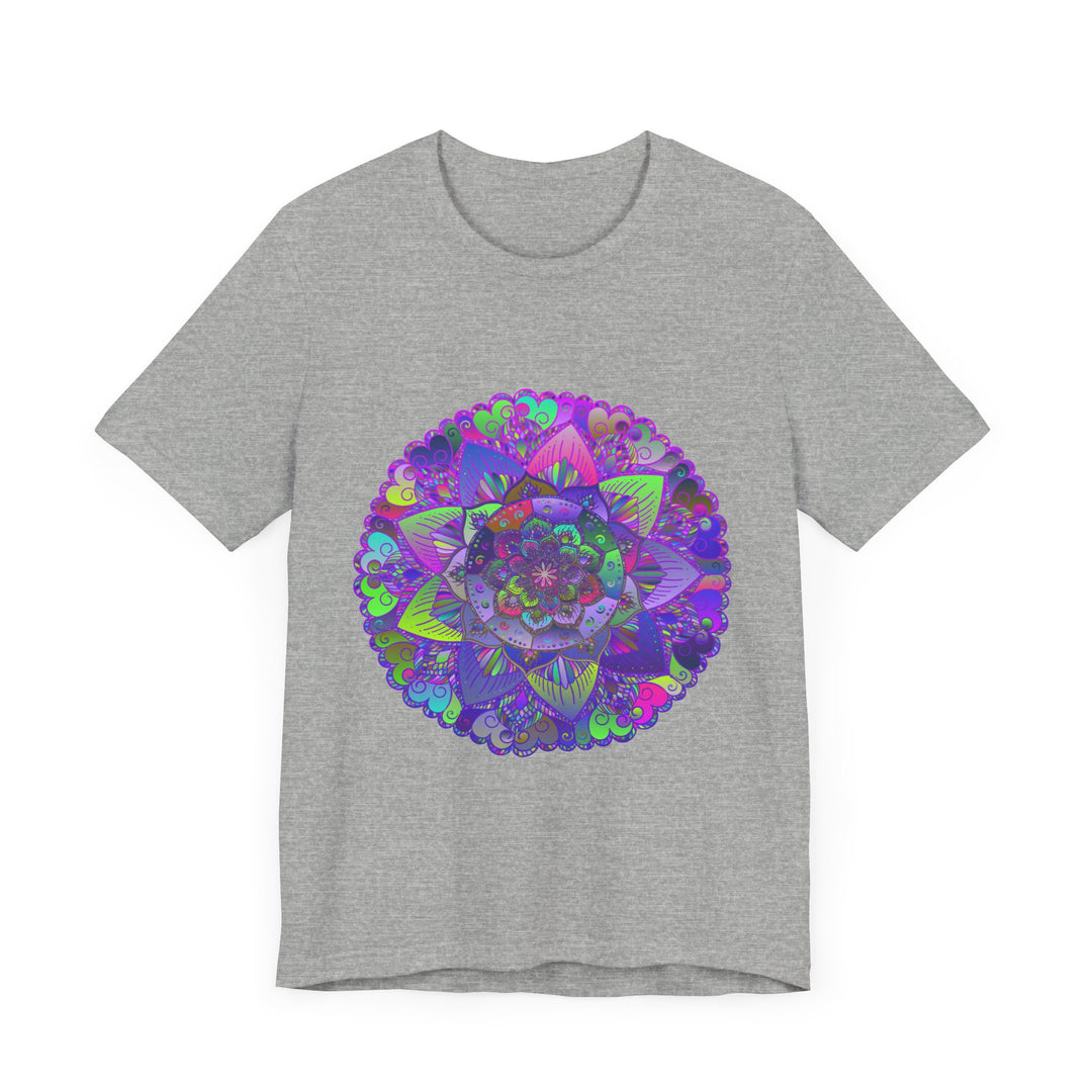 Vibrant and detailed psychedelic mandala t-shirt with colorful and intricate design