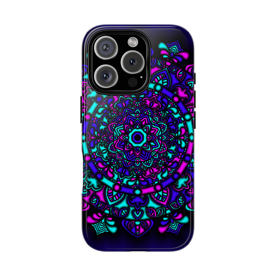 Mandala Neon Handyhülle – Lila & Türkise Robuste Schutzhülle