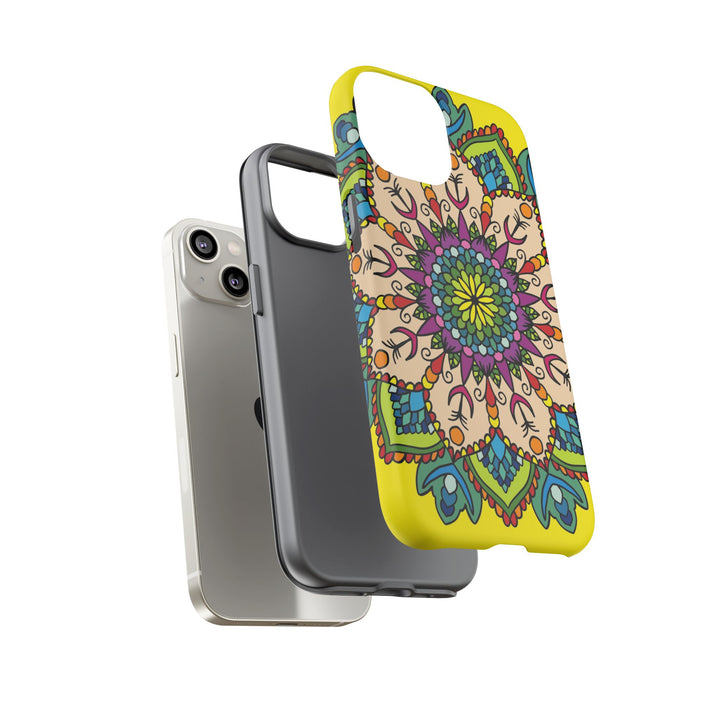 Intricate Floral Yellow Phone Case for Bold Protection and Style