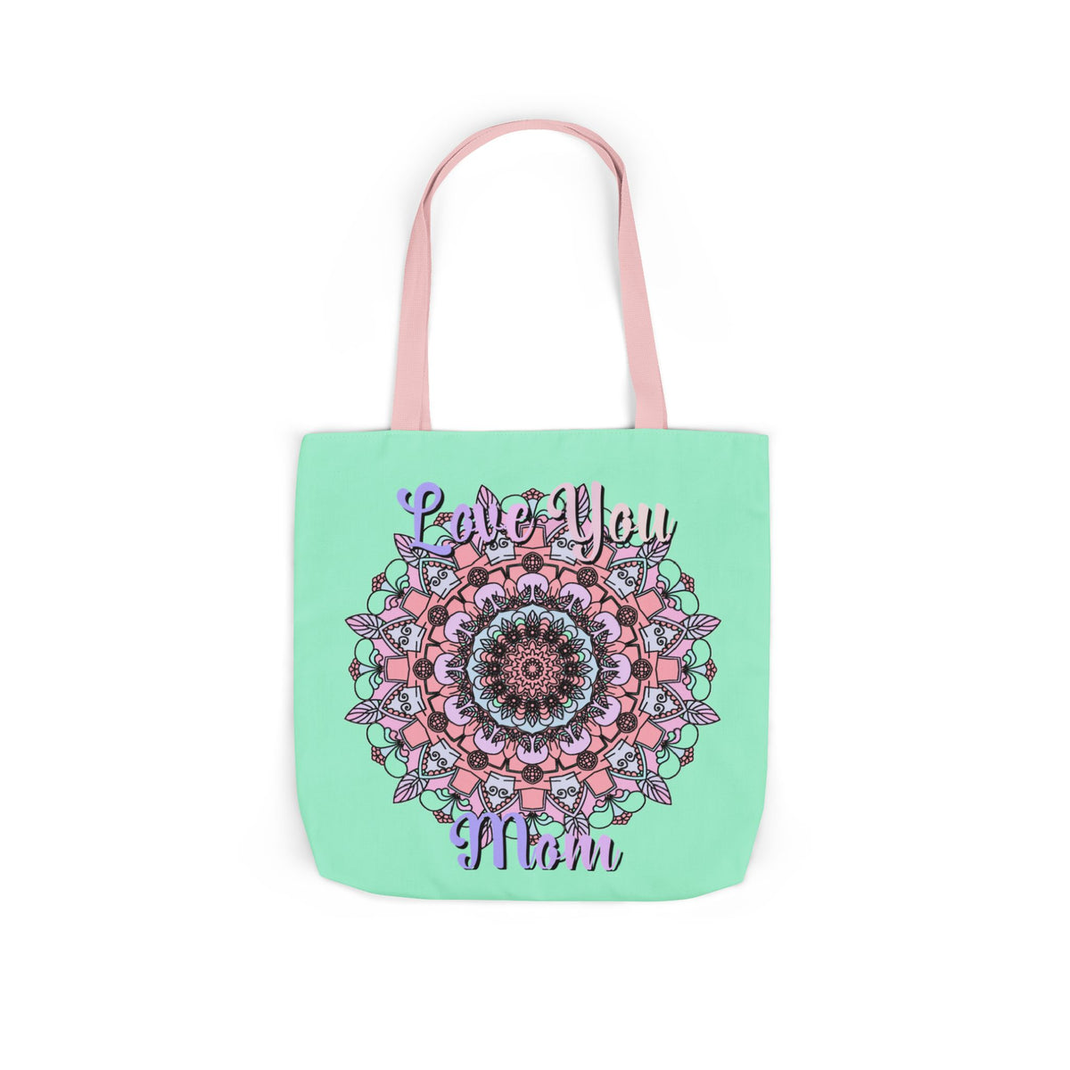 Mandala 'Love You Mom' Canvas Tote — Floral Mother's Day Gift Bag