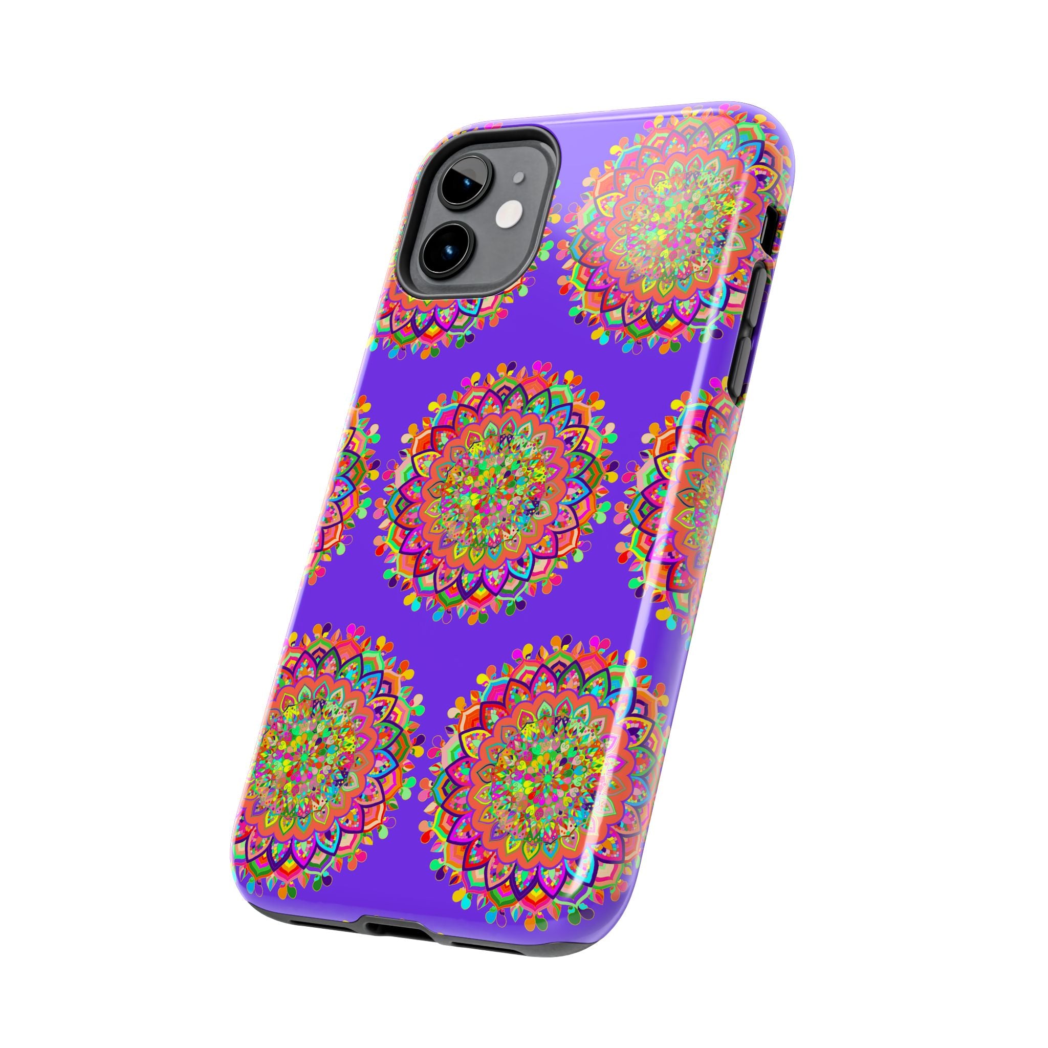 Hand Drawn Small Purple Mandala Art Phone Case for iPhone X and XS, featuring intricate and detailed design perfect for adding a touch of bohemian style to your phone