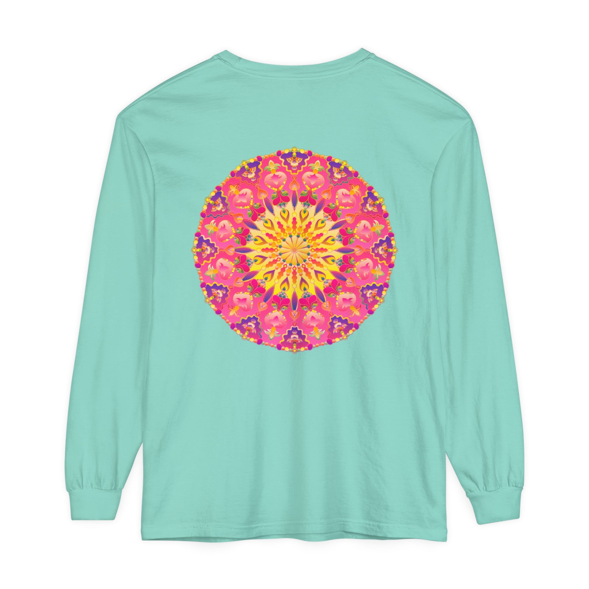 Colorful and intricate mandala design long sleeve t-shirt for all genders