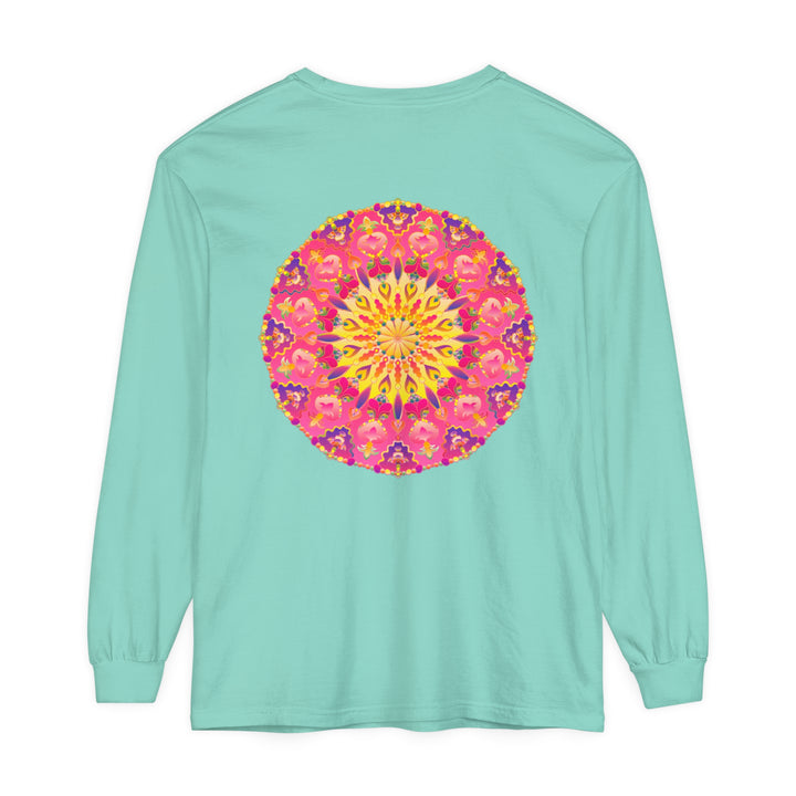 Colorful and intricate mandala design long sleeve t-shirt for all genders