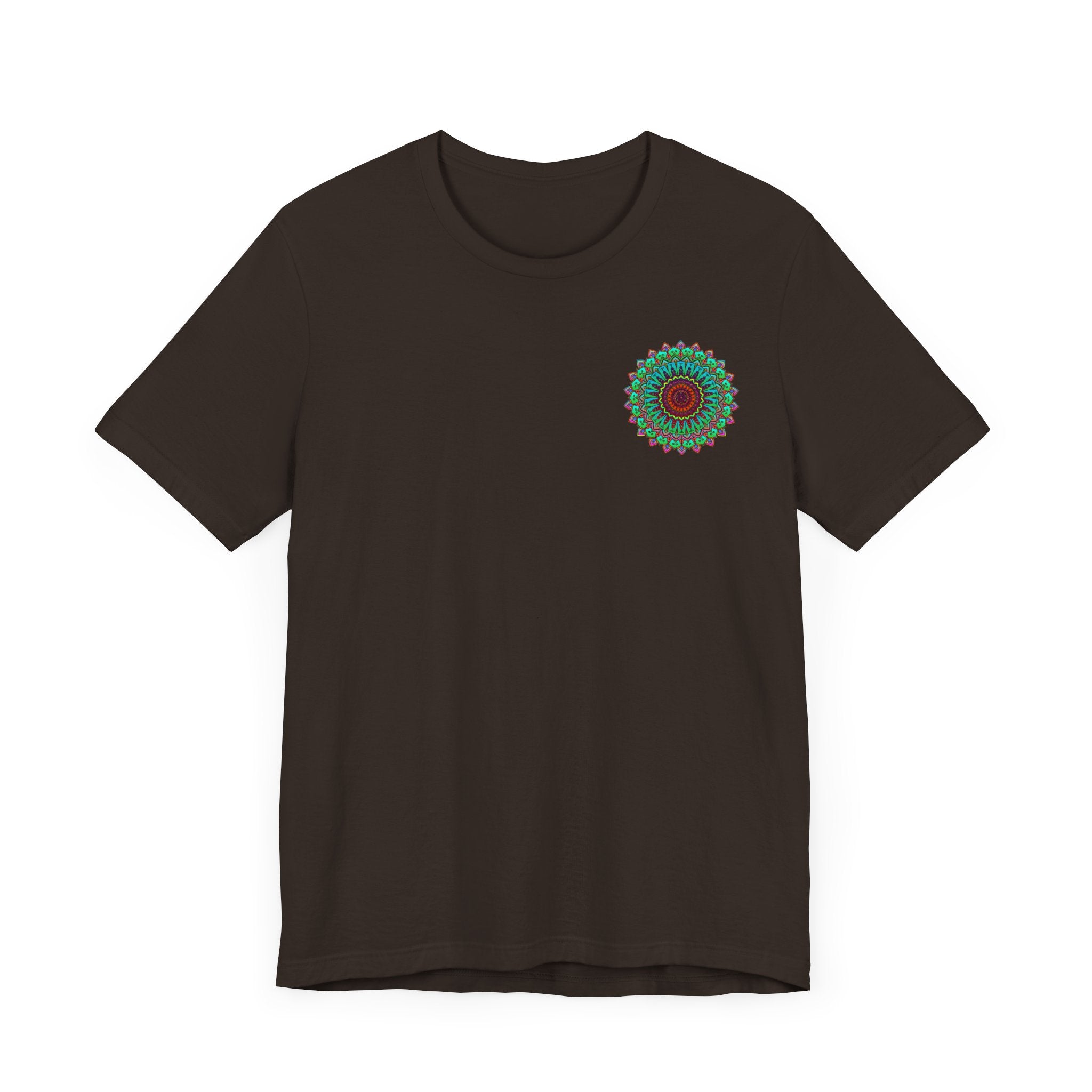 Colorful mandala tee promoting spiritual peace and tranquility