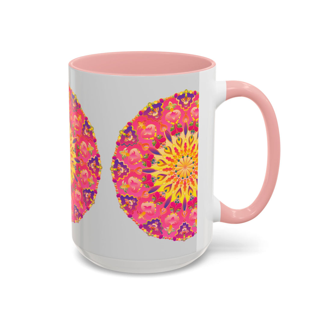 Chic ceramic mug with beautiful hand-painted mandala design