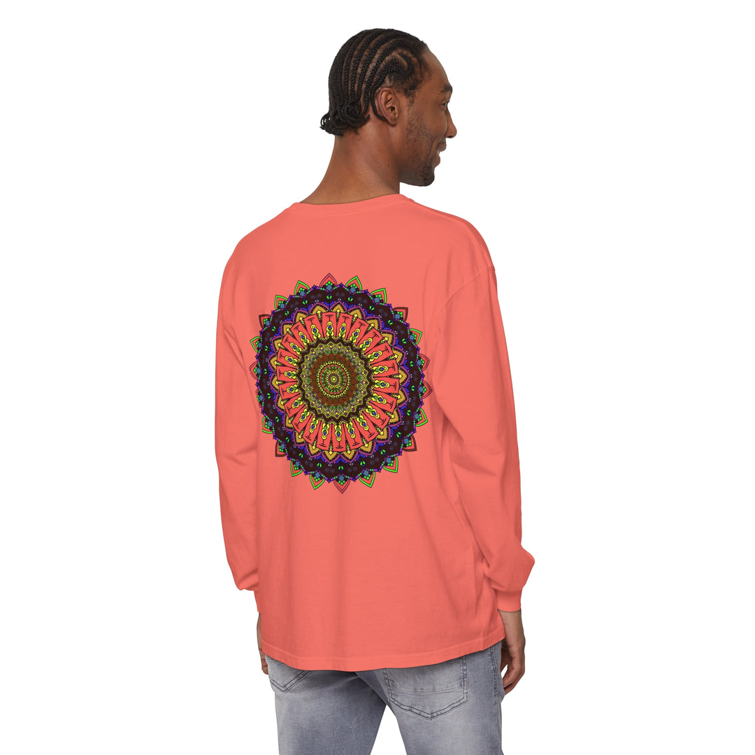 Intricate Mandala Long Sleeve T-Shirt featuring a colorful and detailed design