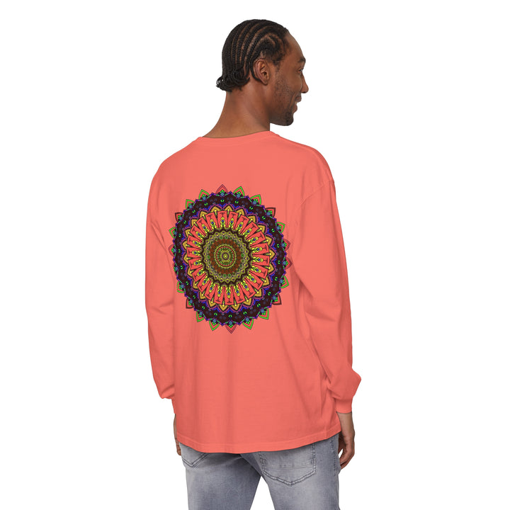 Intricate Mandala Long Sleeve T-Shirt featuring a colorful and detailed design