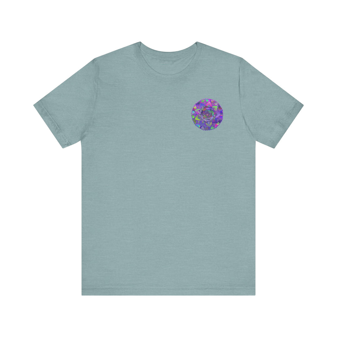 Beautiful and colorful Vibrant Mandala Tee representing spiritual peace and harmony for a calming and uplifting fashion statement