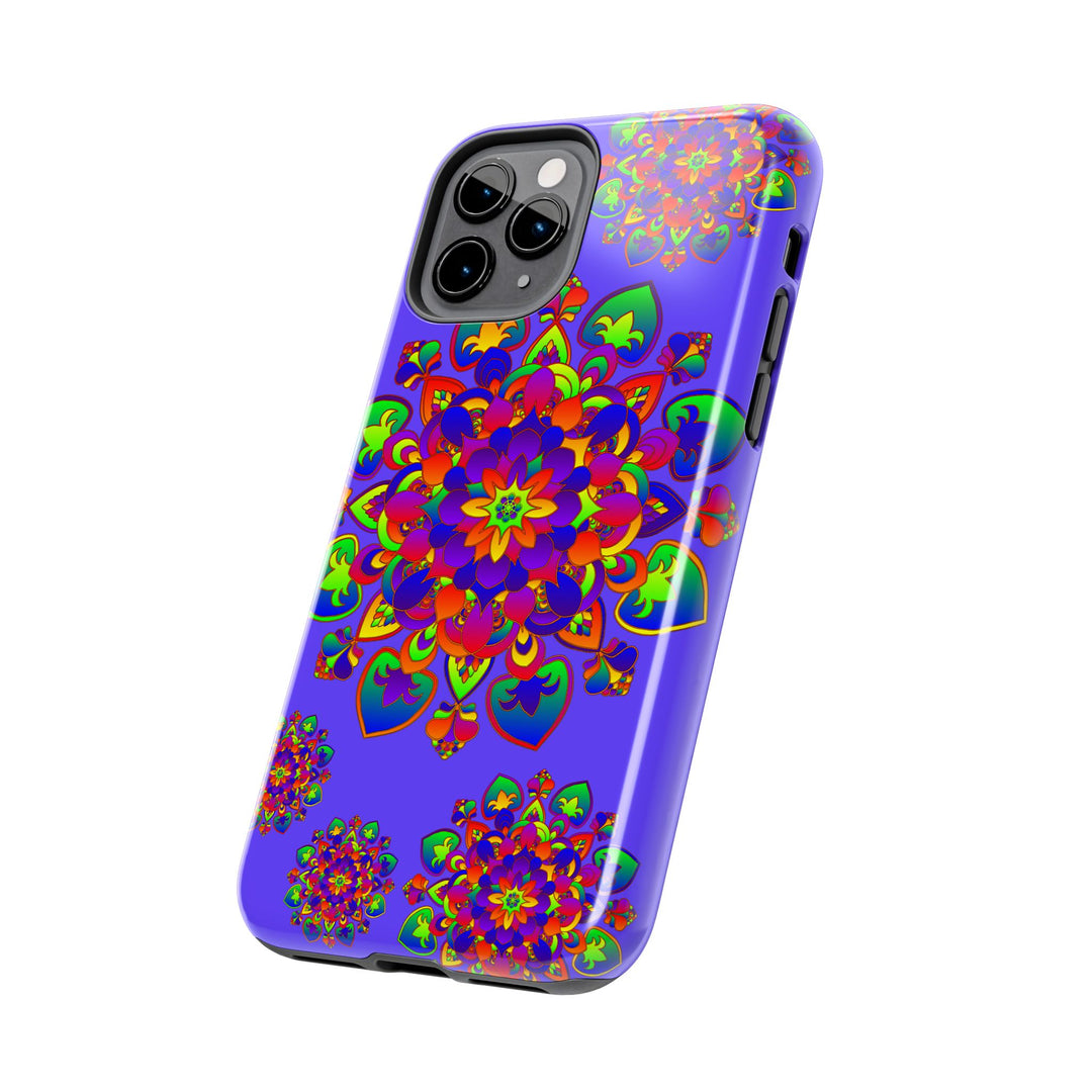 Colorful hand drawn mandala rainbow design phone case for ultimate protection and style