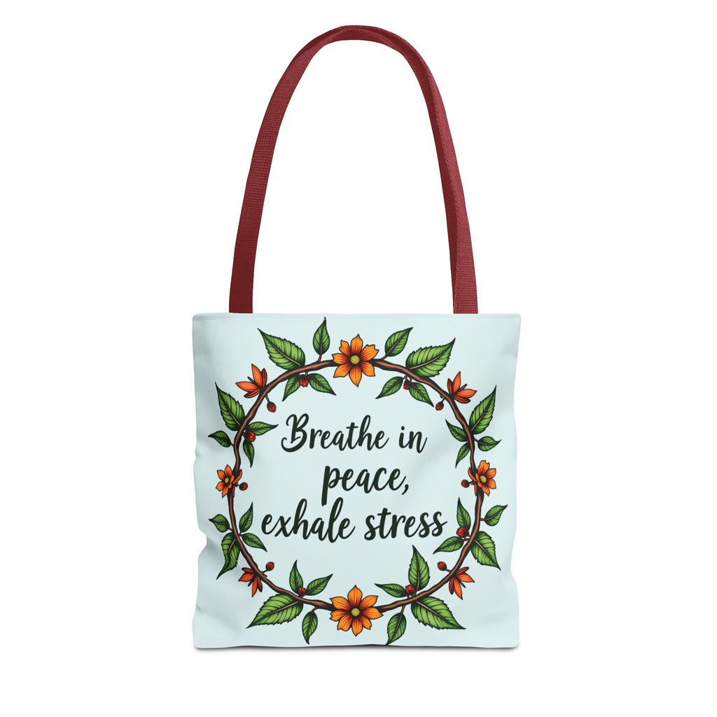 A serene style flower crown tote bag, perfect for adding a touch of bohemian flair to your outfit