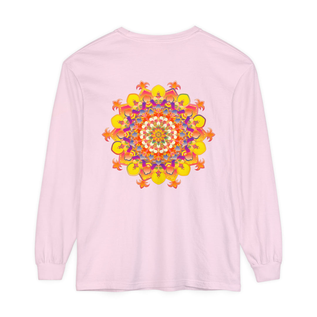 Colorful and intricate mandala design, long sleeve unisex t-shirt