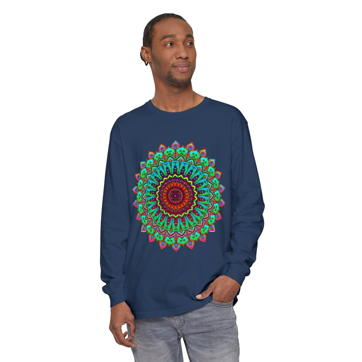 Vibrant Mandala Long Sleeve T-Shirt - Spiritual Art 55