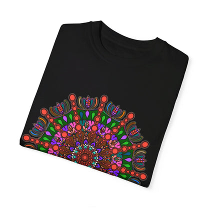 Unisex Mandala T-Shirt featuring Hand-Drawn Mandala Art on 100% Ring-Spun Cotton, Garment-Dyed for Extra Comfort