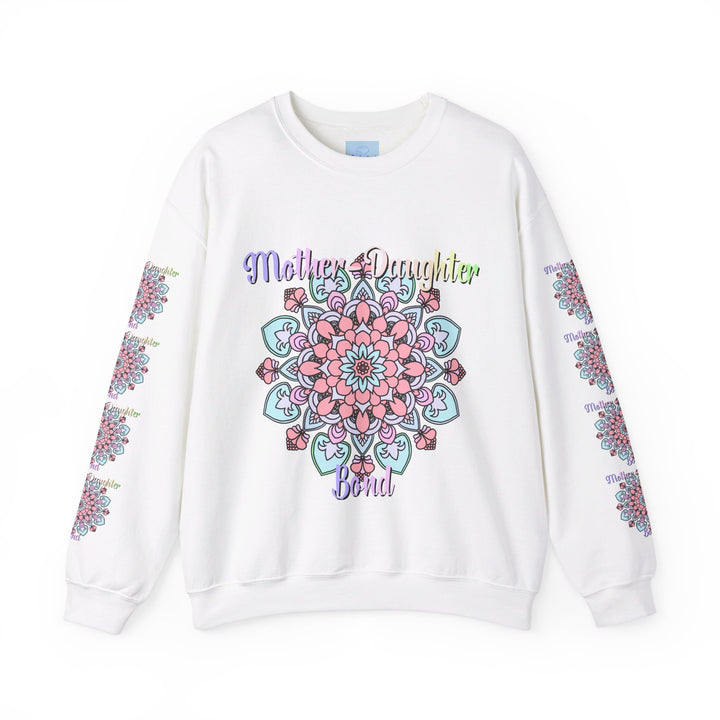 Unisex heavy blend crewneck sweatshirt with 'Mother-Daughter Bond' design, perfect birthday gift for mom