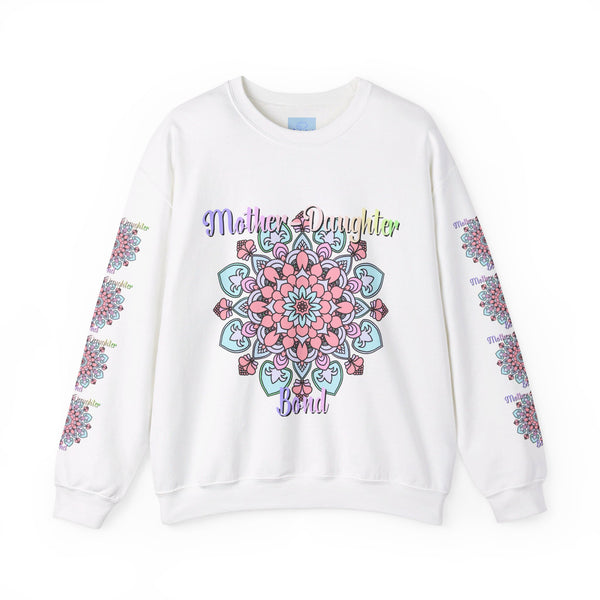 Unisex heavy blend crewneck sweatshirt with 'Mother-Daughter Bond' design, perfect birthday gift for mom