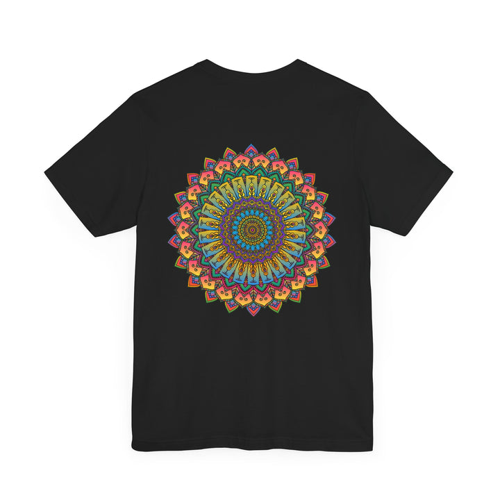 A vibrant mandala tee featuring intricate designs symbolizing spiritual peace and harmony