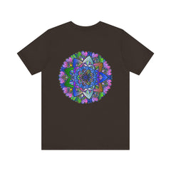 Colorful and intricate mandala design T-shirt promoting spiritual peace and tranquility