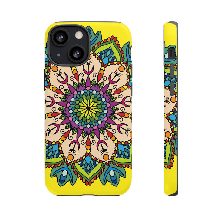 Intricate Floral Yellow Phone Case for Bold Protection and Style
