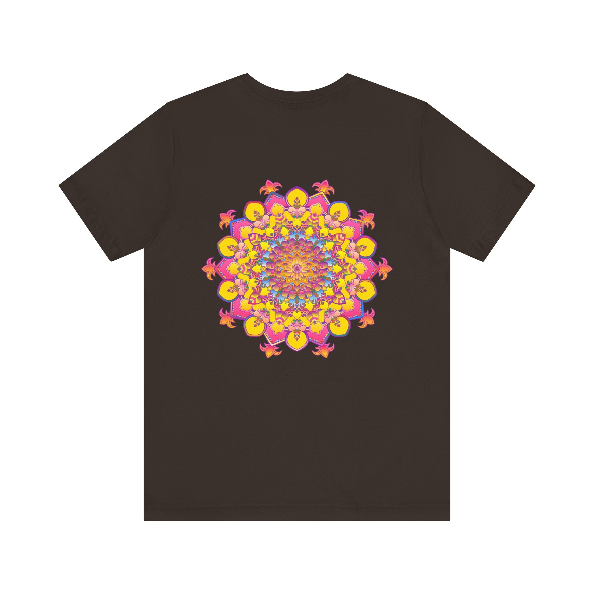 Vibrant mandala tee featuring intricate design symbolizing spiritual peace and harmony