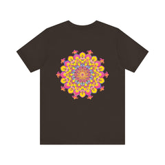 Vibrant mandala tee featuring intricate design symbolizing spiritual peace and harmony