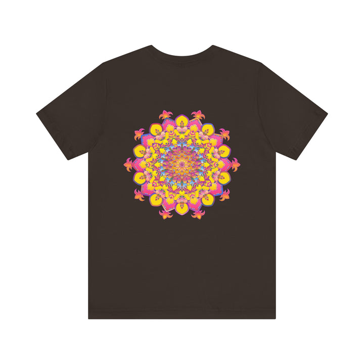 Vibrant mandala tee featuring intricate design symbolizing spiritual peace and harmony