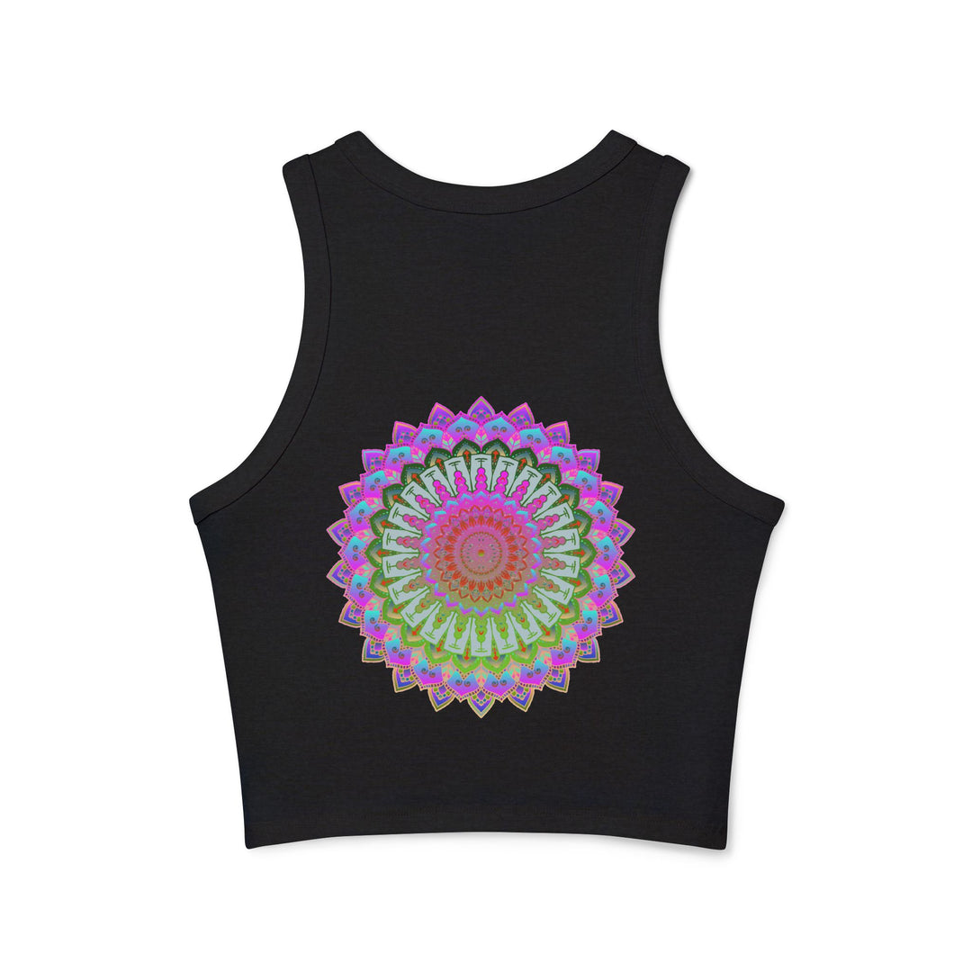 Colorful and intricate mandala design women's tank top perfect for yoga and active wear