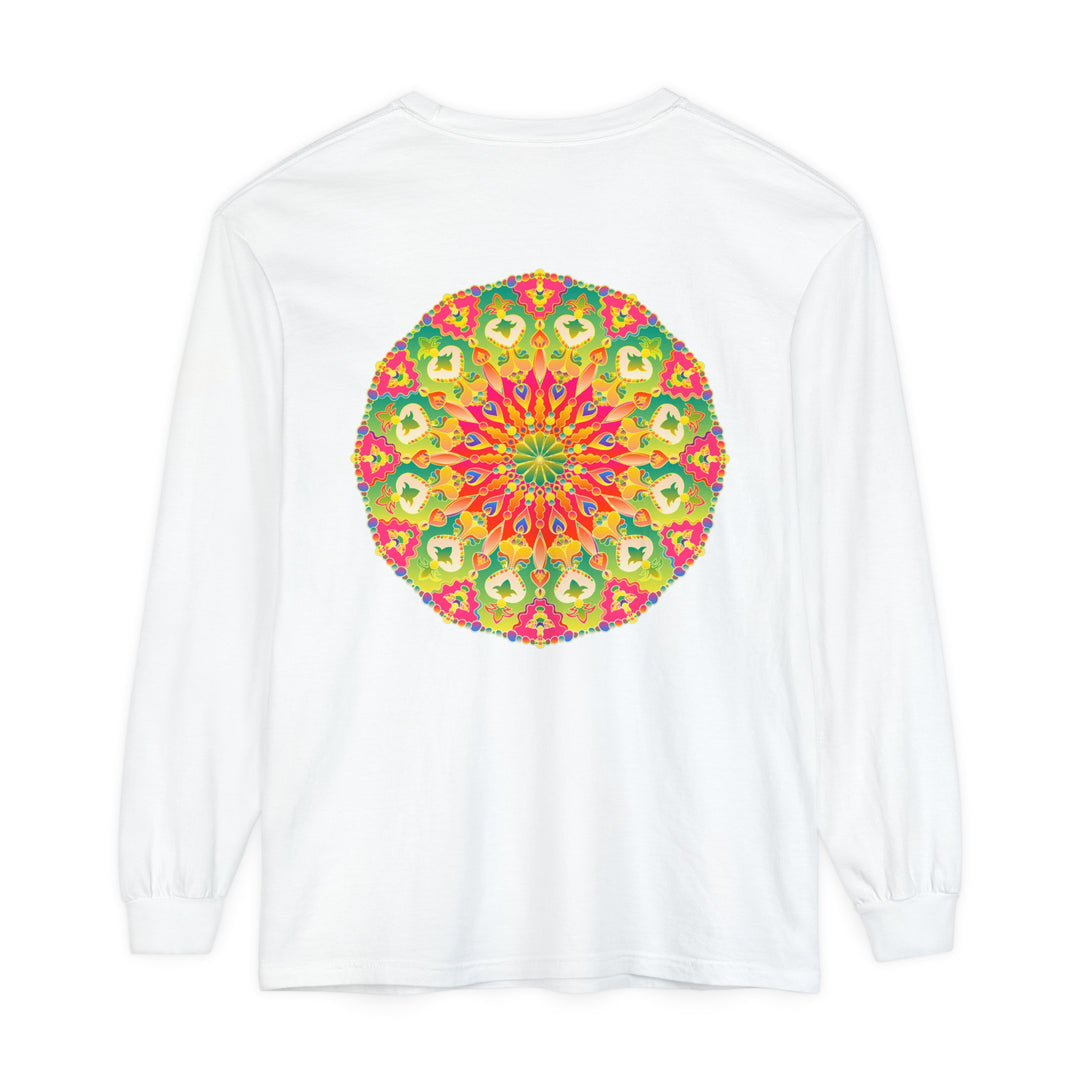 Intricate Mandala Long Sleeve T-Shirt featuring vibrant and colorful art design