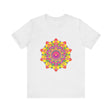 Vibrant Mandala Tee with Colorful Floral Design, Perfect for Adding a Pop of Color to Your Wardrobe