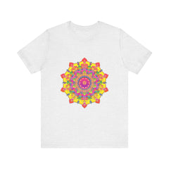 Vibrant Mandala Tee with Colorful Floral Design, Perfect for Adding a Pop of Color to Your Wardrobe