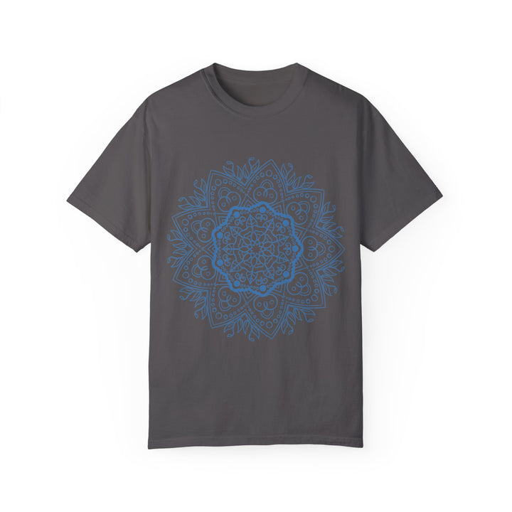 Handmade Mandala Art Tshirt - Unisex Garment-Dyed Tee featuring intricate, handcrafted mandala design on comfortable, high-quality garment-dyed fabric