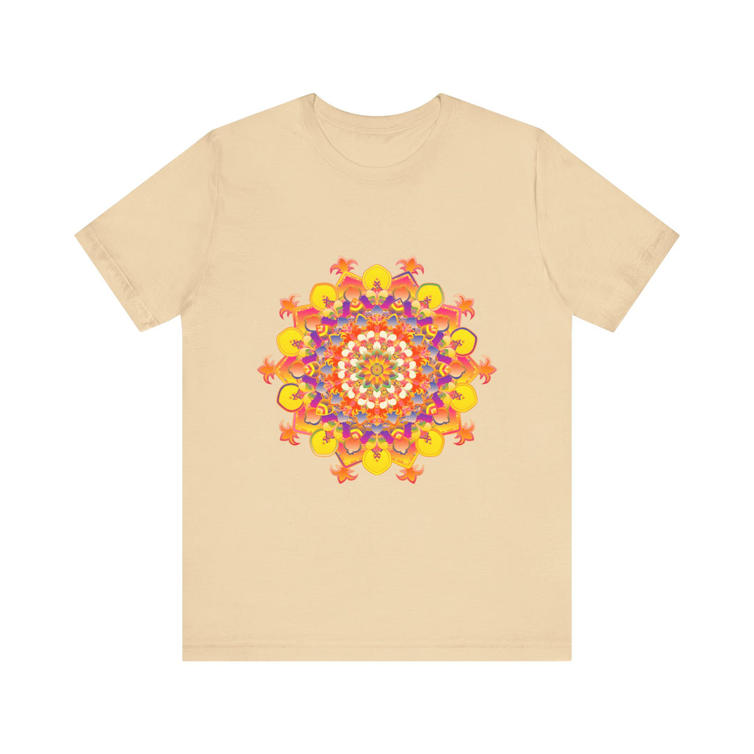 Vibrant Mandala Tee featuring a colorful and intricate design, perfect for adding a pop of color to your wardrobe