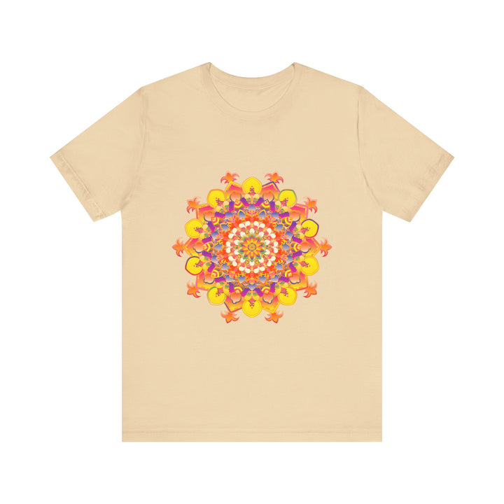 Vibrant Mandala Tee featuring a colorful and intricate design, perfect for adding a pop of color to your wardrobe