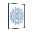 Vertical steel blue Mandala Handmade Art on gallery canvas wraps, a stunning addition to your wall decor