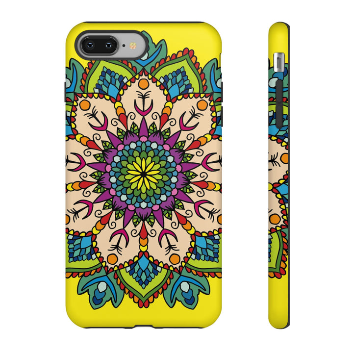 Intricate Floral Yellow Phone Case for Bold Protection and Style