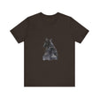 Beautiful and intricate watercolor illustration of a mysterious black cat on a comfortable and stylish tee