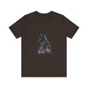 Beautiful and intricate watercolor illustration of a mysterious black cat on a comfortable and stylish tee