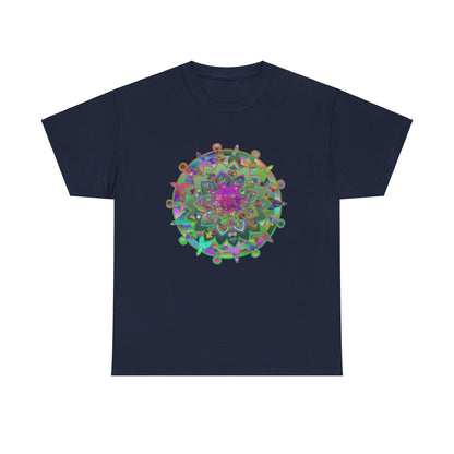 Intricate mandala pattern printed on soft heavy cotton tshirt